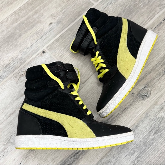 Puma Shoes - Puma Black & Yellow High-Top Sneakers